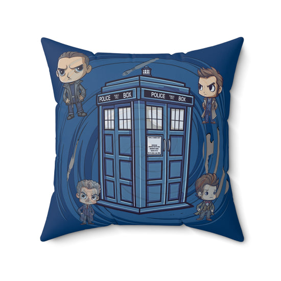 Timey Wimey Tardis Square Pillow - Fandom-Made