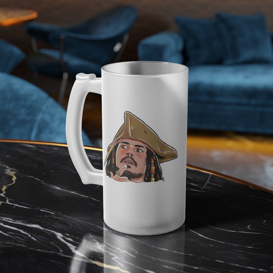 Jack Sparrow Frosted Glass Beer Mug - Fandom-Made