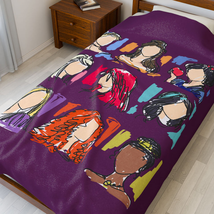 Princesses Velveteen Plush Blanket - Fandom-Made