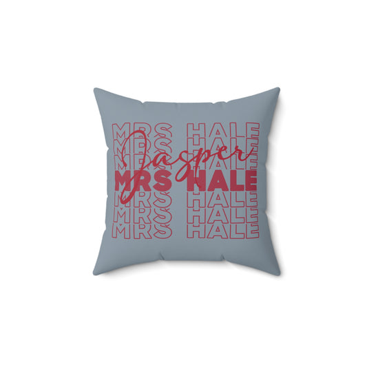 Mrs. Jasper Hale Faux Suede Square Pillow