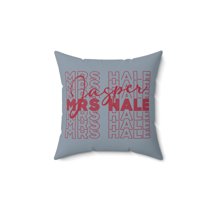 Mrs. Jasper Hale Faux Suede Square Pillow