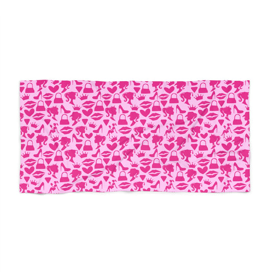 Girlie Doll Beach Towel - Fandom-Made