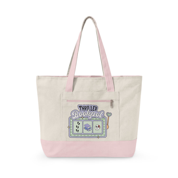 Thriller Bookpot Zippered Canvas Tote - Fandom-Made