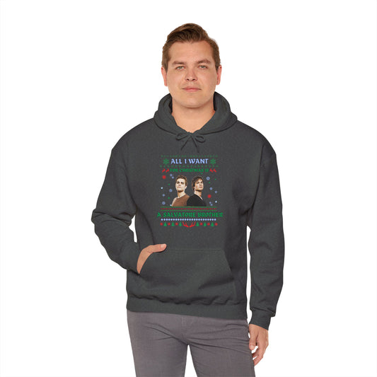 All I Want For Christmas Is a Salvatore Brother Hoodie - Fandom-Made