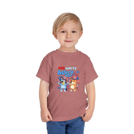 Red White Bluey Toddler Tee - Fandom-Made