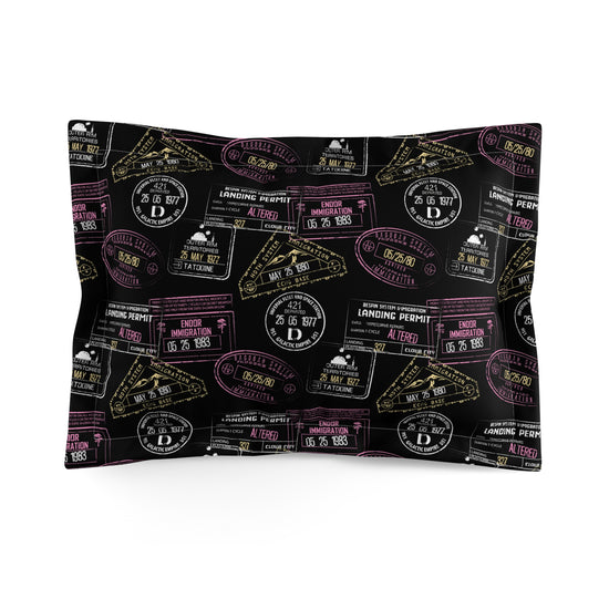 Galaxy Passport Stamps Pillow Sham - Fandom-Made