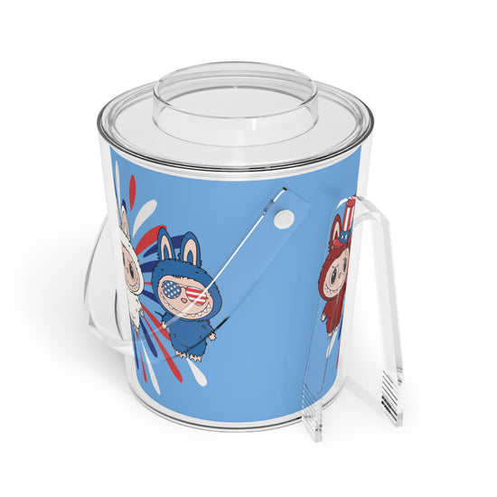 Red White Labubu Ice Bucket - Fandom-Made