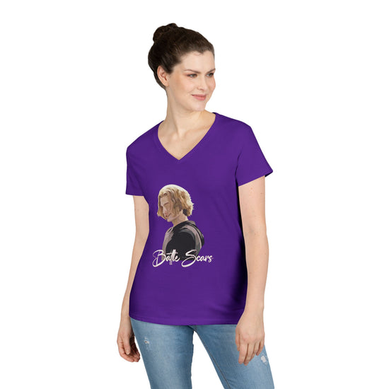 Battle Scars V-Neck Tee - Fandom-Made