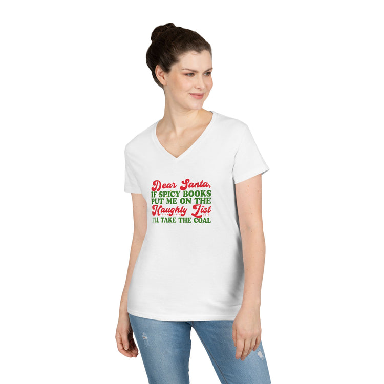 Dear Santa Spicy Books V-Neck T-Shirt