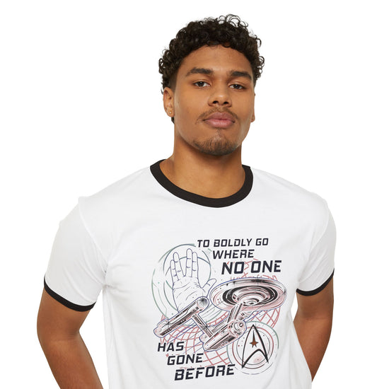 Trek Travel Unisex Ringer T-Shirt - Fandom-Made