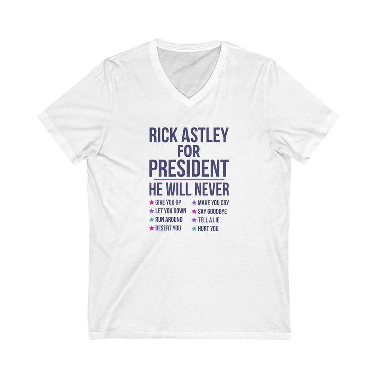 Rick Astley For President V-Neck Tee