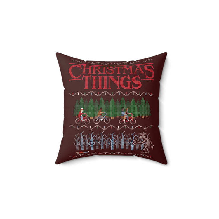 Christmas Things Faux Suede Square Pillow
