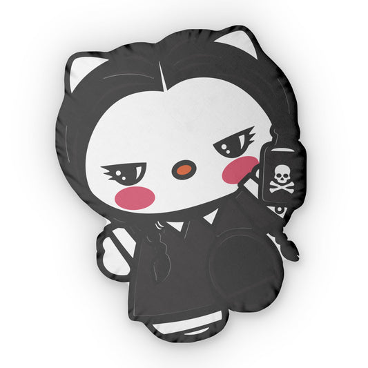 Wednesday Kitty-Shaped Pillow - Fandom-Made
