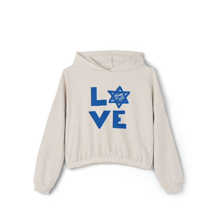 Love Star of David Women's Cinched Bottom Hoodie - Fandom-Made