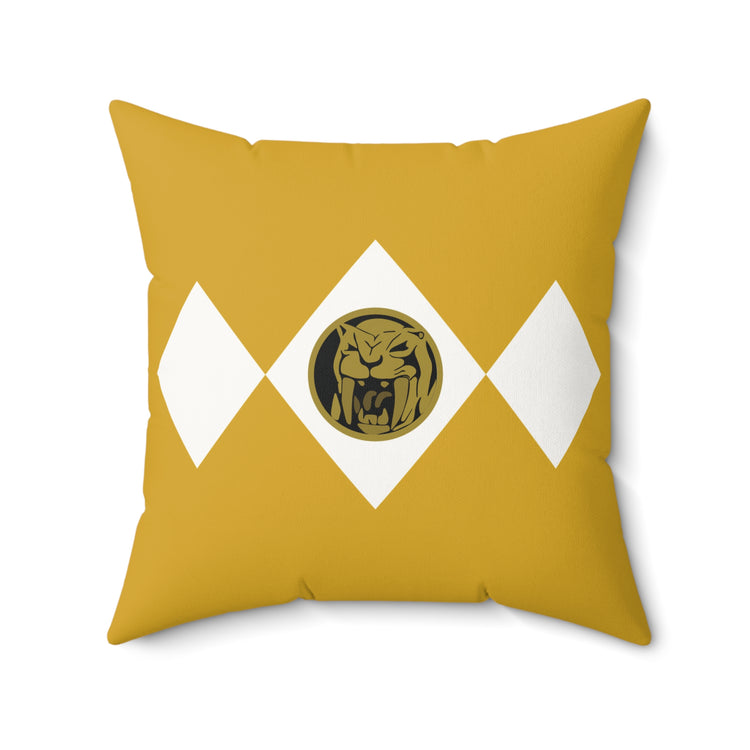Yellow Ranger Faux Suede Square Pillow