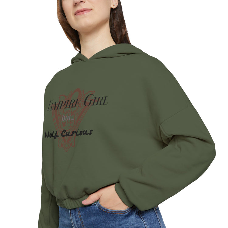 Vampire Girl But... Wolf Curious Cinched Bottom Hoodie