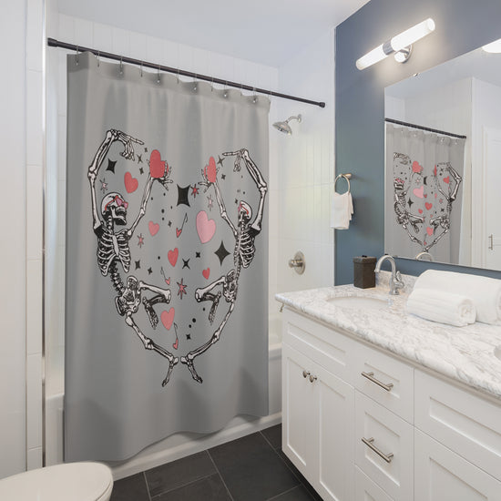 Skeleton Love Shower Curtain - Fandom-Made