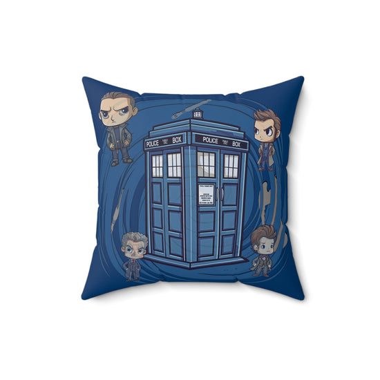 Timey Wimey Tardis Square Pillow - Fandom-Made