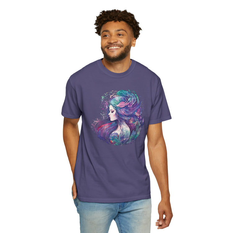 Mermaid Watercolor Unisex Garment-Dyed T-shirt