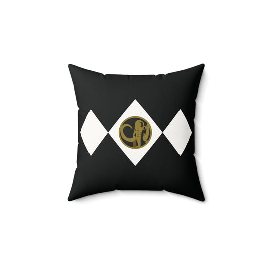 Black Ranger Faux Suede Square Pillow