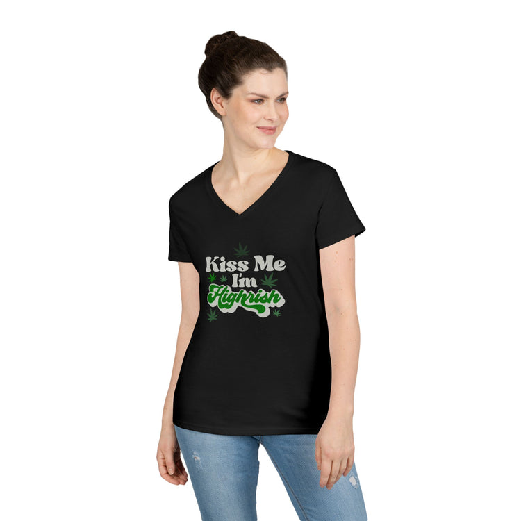 Kiss Me I'm Highrish V-Neck Tee