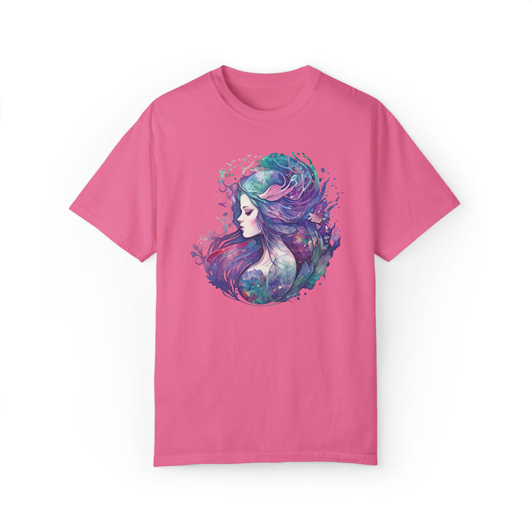 Mermaid Watercolor Unisex Garment-Dyed T-shirt