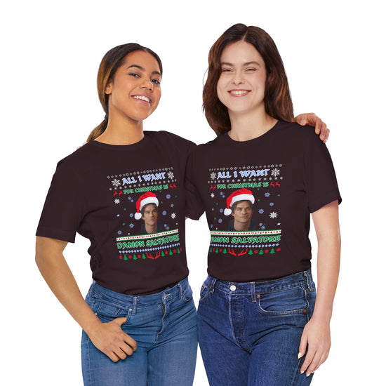 All I Want For Christmas Is Damon Salvatore Unisex T-Shirt - Fandom-Made