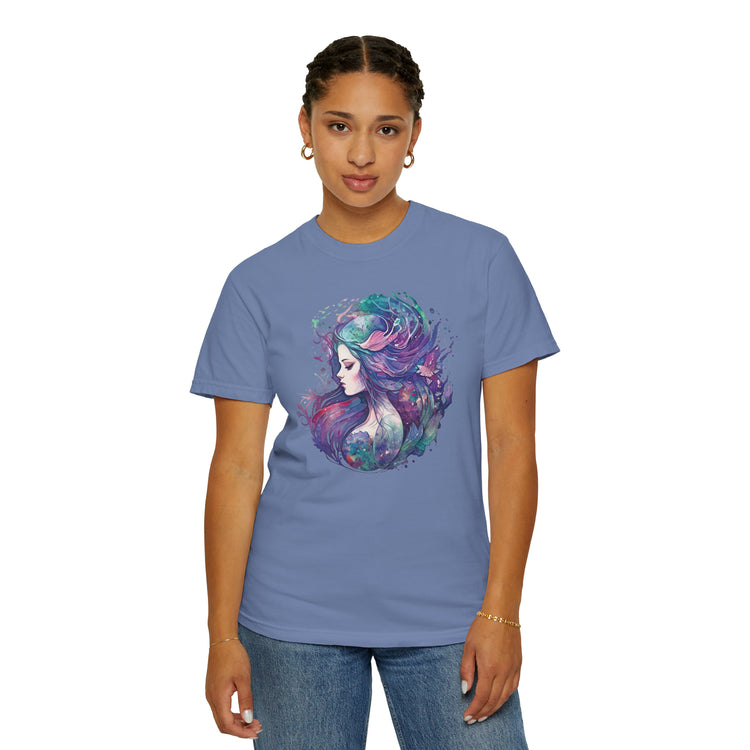 Mermaid Watercolor Unisex Garment-Dyed T-shirt