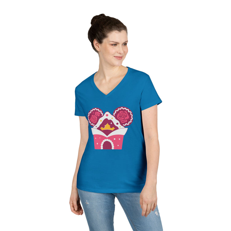 Princess Aurora Gingerbread House Ladies' V-Neck Tee