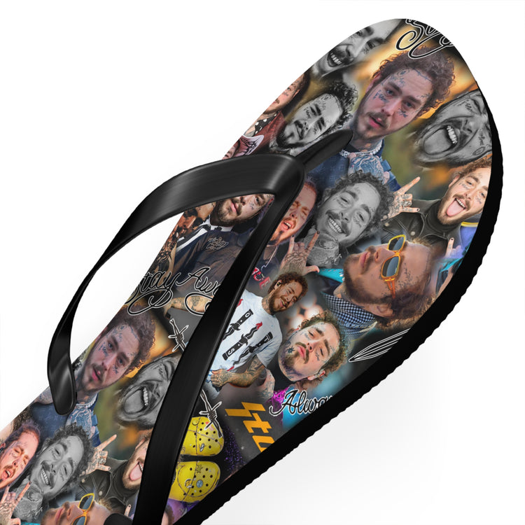 Post Malone All-Over Print Flip Flops - Fandom-Made