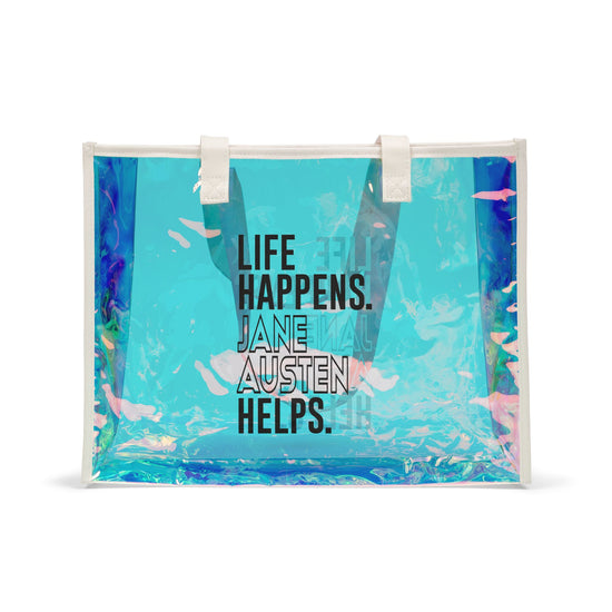 Life Happens Jane Austen Helps Holographic Tote Bag - Fandom-Made