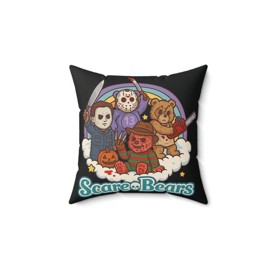 Scare Bears Faux Suede Square Pillow