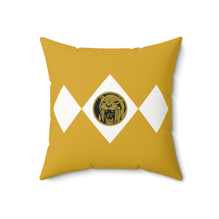 Yellow Ranger Faux Suede Square Pillow