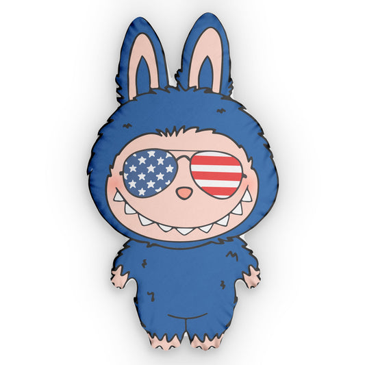 Blue Labubu-Shaped Pillow
