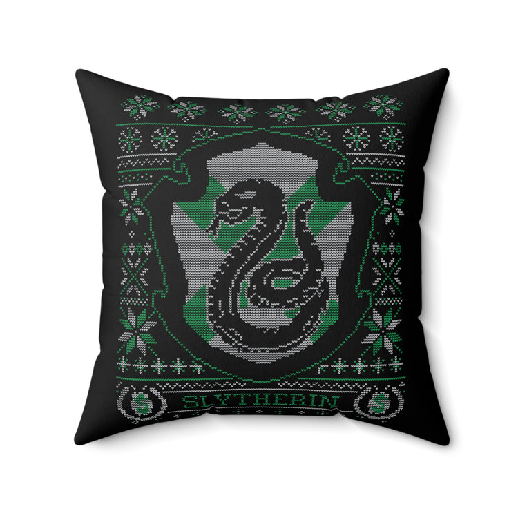 Slytherin Ugly Christmas Sweater Pillow