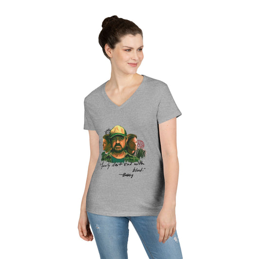 Family Don't End With Blood V-Neck Tee - Fandom-Made