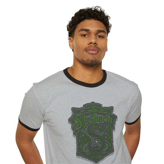 Slytherin Crest Ringer T-Shirt - Fandom-Made