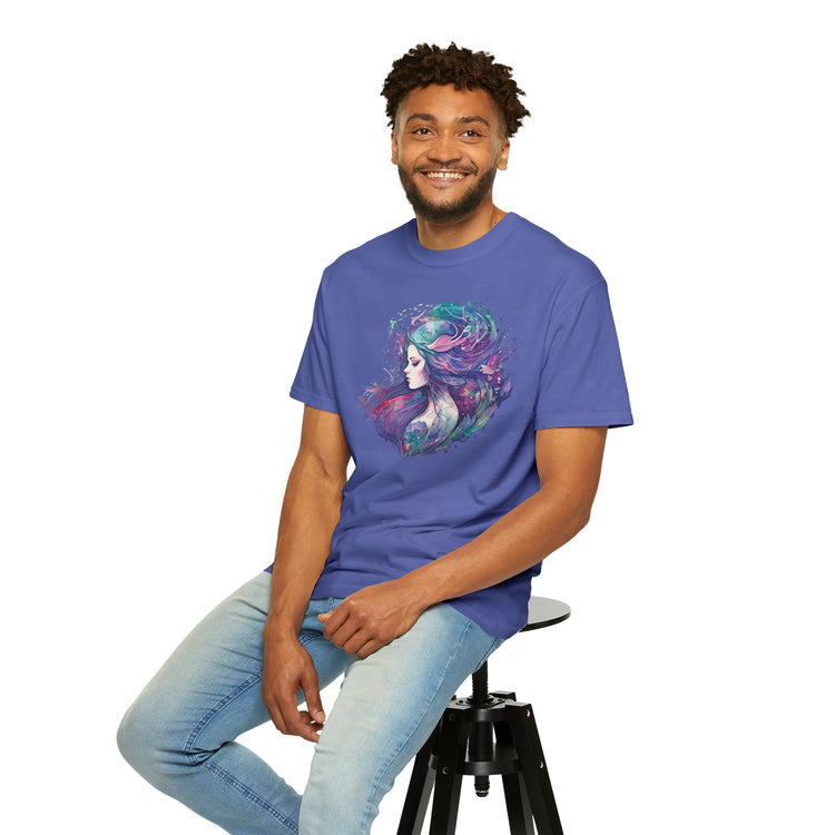 Mermaid Watercolor Unisex Garment-Dyed T-shirt