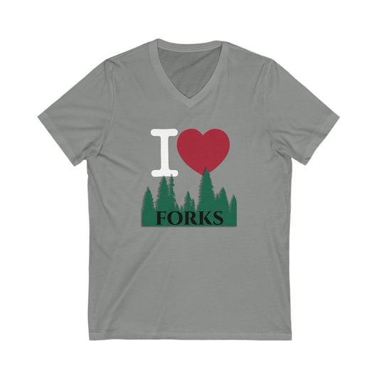 I Love Forks V-Neck Tee - Fandom-Made