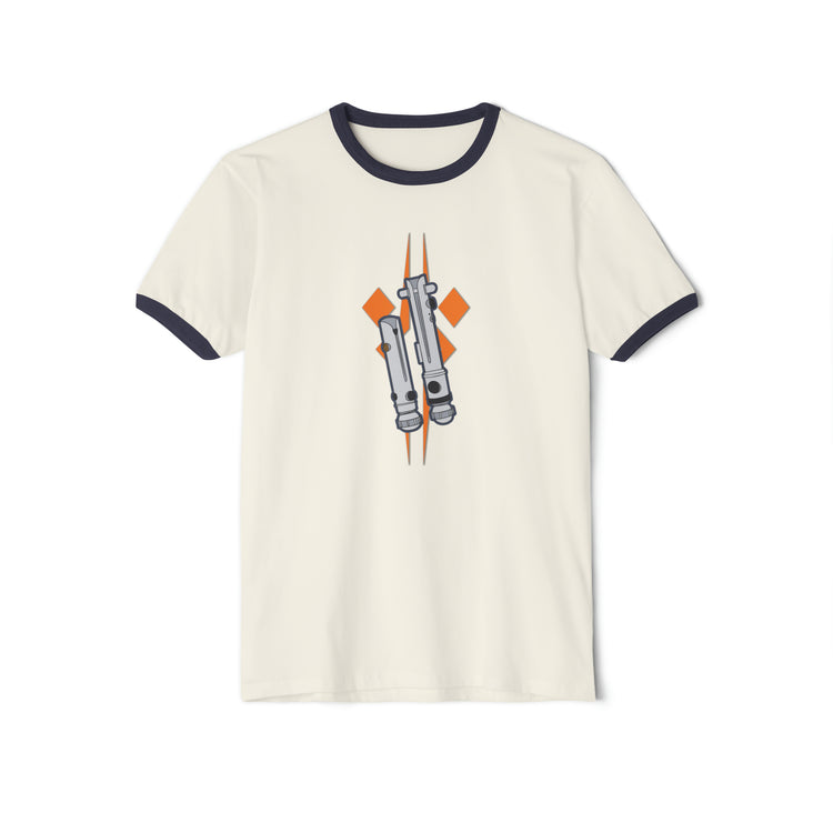 Ahsoka Tano Lightsaber Unisex Cotton Ringer T-Shirt - Fandom-Made