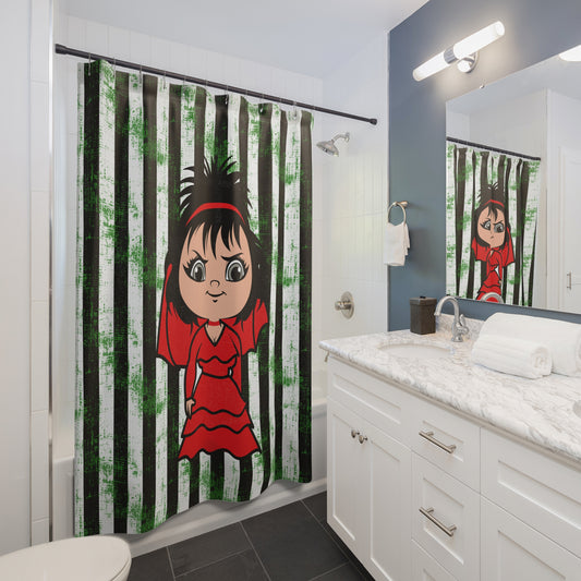 Lydia Deetz All-Over Print Shower Curtains