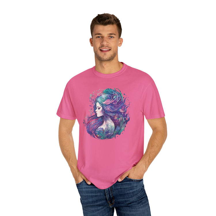 Mermaid Watercolor Unisex Garment-Dyed T-shirt