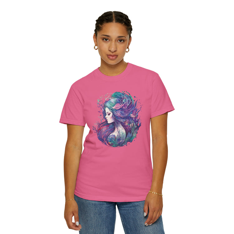 Mermaid Watercolor Unisex Garment-Dyed T-shirt