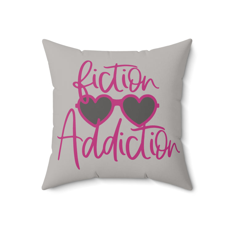 Fiction Addiction Faux Suede Square Pillow