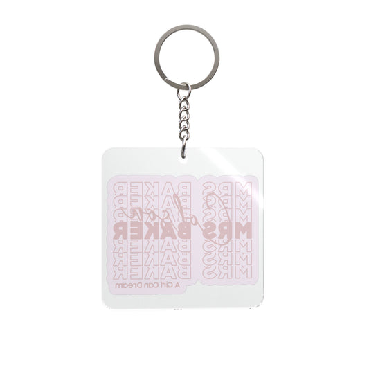 Mrs. Baker Square Keychain