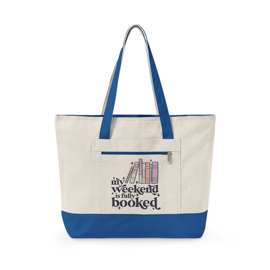 Fully Booked Zippered Canvas Tote - Fandom-Made