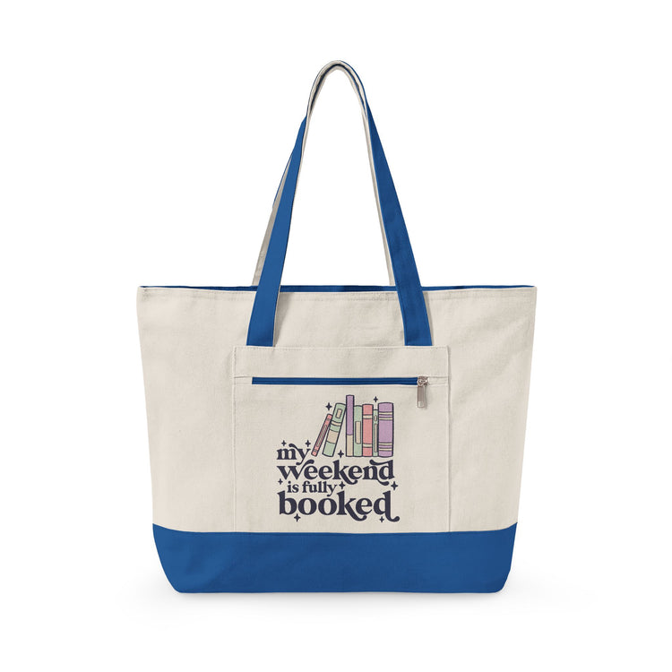 Fully Booked Zippered Canvas Tote - Fandom-Made