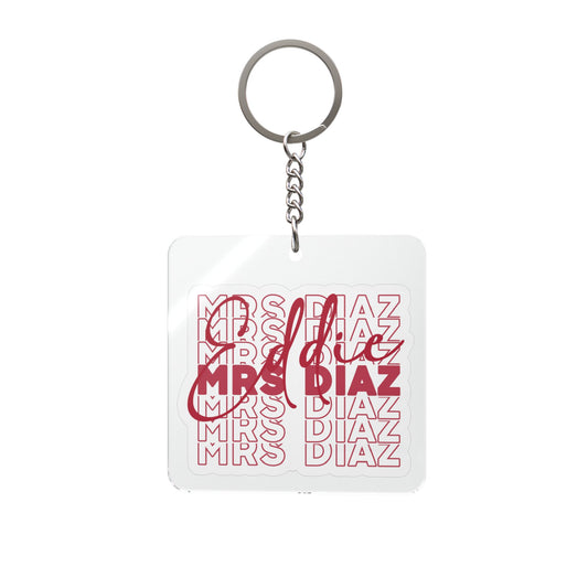 Mrs. Eddie Diaz Square Keychain