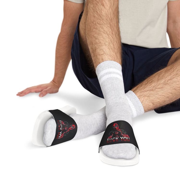 Deadpool Fuck Love Men's Slides - Fandom-Made