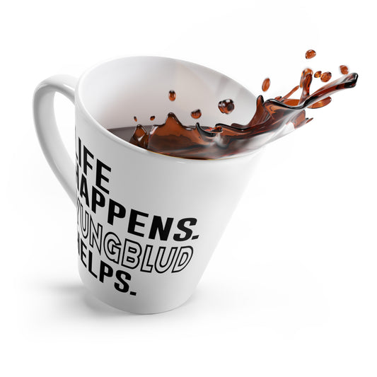 Life Happens Dominic Harrison Helps Latte Mug - Fandom-Made